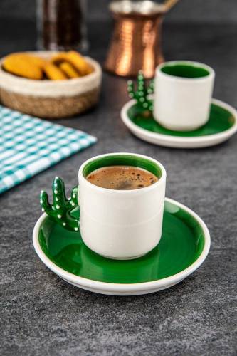 Set cesti de cafea Coffee Cup Set TSK-001-K - Verde - 6x75x6 cm