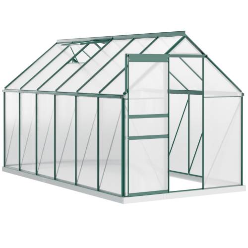 Outsunny Sera din aluminiu pentru plante cu ventilatie - sera pentru legume - fructe - ierburi 190 x 375cm - Verde | Aosom Ro