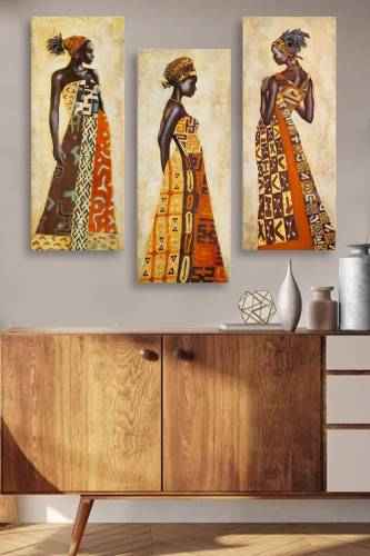 Pictura decorativa MDF Lusaka - Multicolor - 50x0 - 3x70 cm - 3 bucati