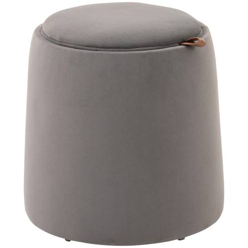 Otomana rotunda cu tava superioara - taburet din material textil cu atingere catifea - masuta de cafea HOMCOM | Aosom RO