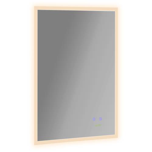 Oglinda de baie cu LED 70x50cm kleankin - cu iluminare pentru perete - cu 3 lumini reglabile - Smart Touch - argintiu | Aosom RO