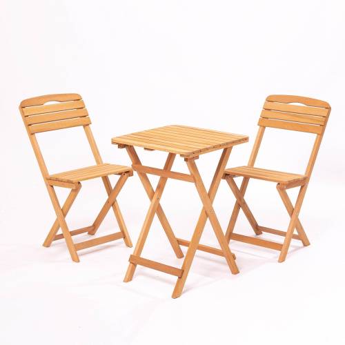 Set masa si scaune de gradina (3 bucati) MY001 - Maro - 50x72x50 cm