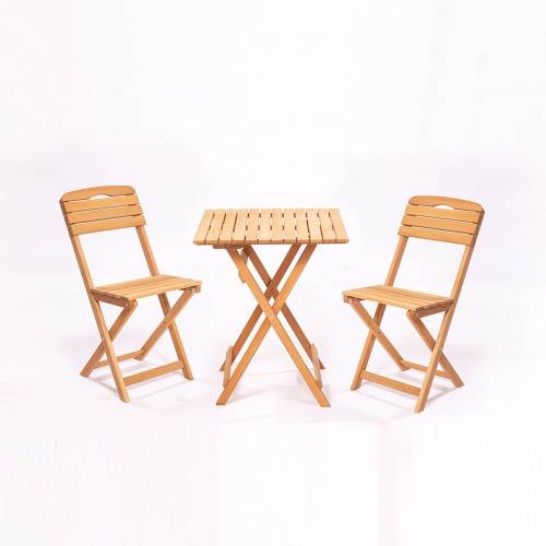 Set masa si scaune de gradina (3 bucati) MY003 - Maro - 80x72x60 cm