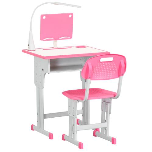 HomCom banca cu scaun pentru copii 6-12 ani - roz | AOSOM RO