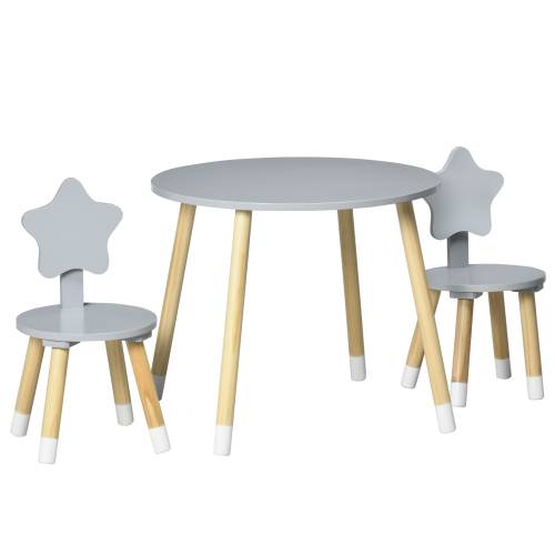 HOMCOM Set de masa si scaun pentru copii din lemn pentru arta si mestesuguri - timp de gustare - teme | AOSOM RO
