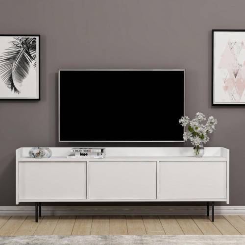 COMODA TV Atlas - White - Alb - 184x63x37 cm
