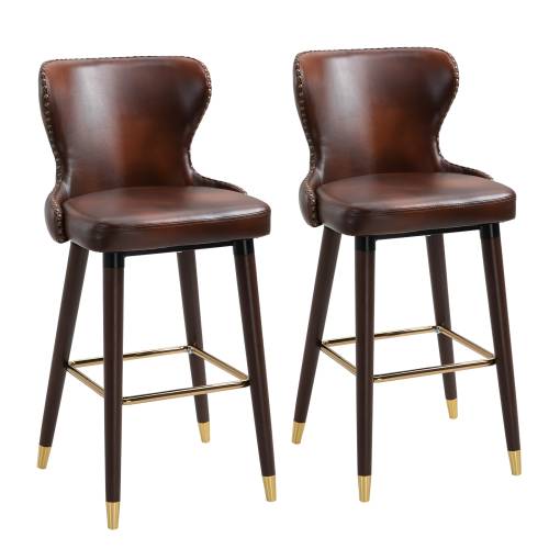 Set 2 scaune bar - stil industrial - 52x53x101cm - maro HOMCOM | Aosom RO