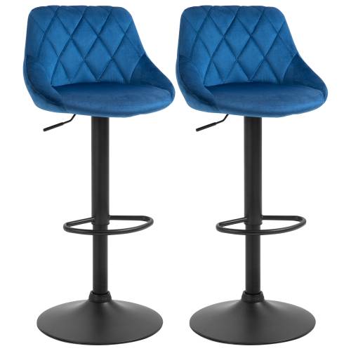 HomCom set 2 scaune de bar - 515x48x83-104 cm - albastre | Aosom Ro