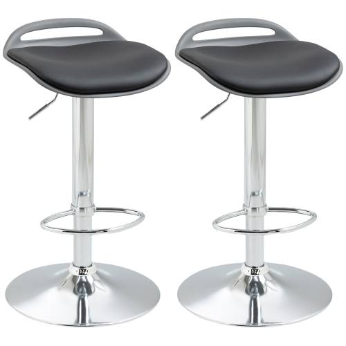 Set de 2 scaune de bar HOMCOM - inaltime reglabila - pivotante - negru | Aosom RO