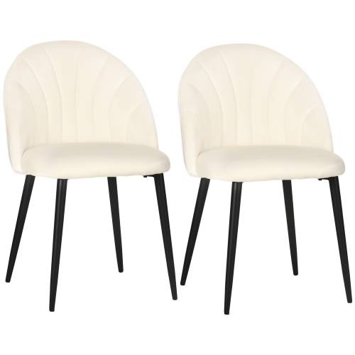 Set 2 scaune pentru camera de zi si sufragerie tapitate - design nordic si ergonomic - 52x54x79cm HOMCOM | Aosom RO