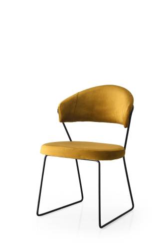 Set scaune Bucatarie Sufragerie (2 bucati) MN Chair Set - Mustar - 56 x 75 x 53 cm
